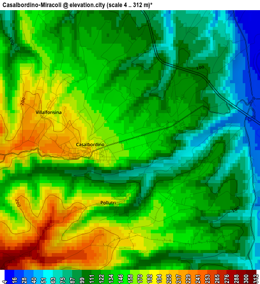 Casalbordino-Miracoli elevation map