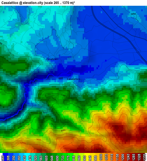 Casalattico elevation map