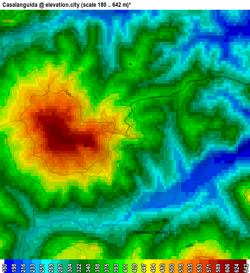 Casalanguida elevation map