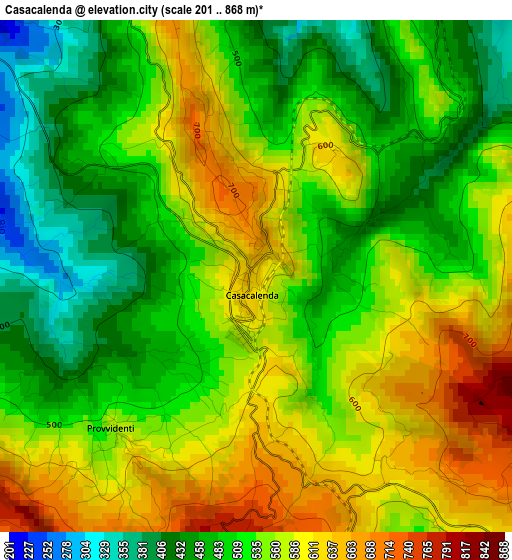 Casacalenda elevation map