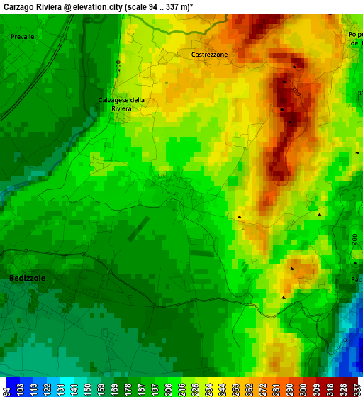 Carzago Riviera elevation map