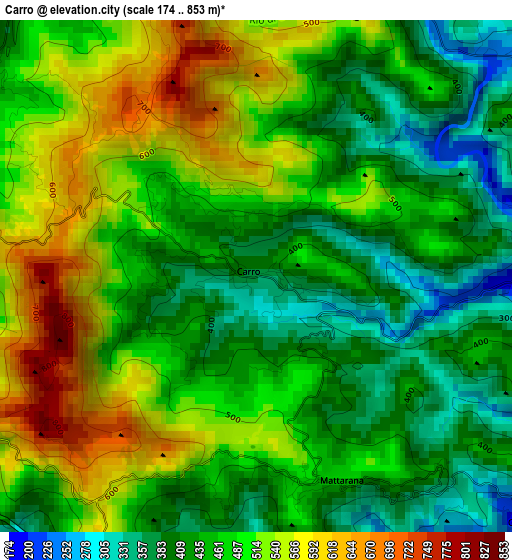 Carro elevation map