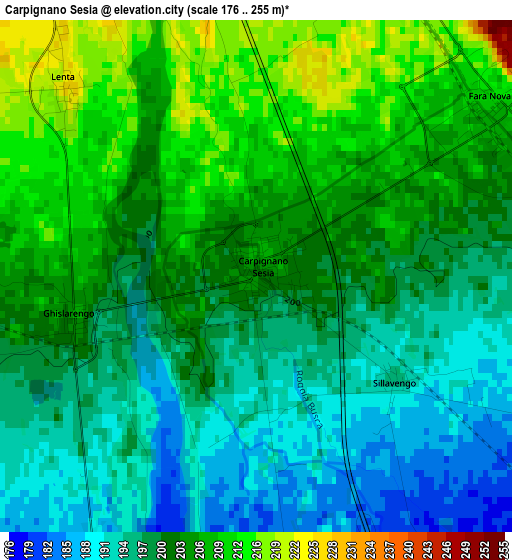 Carpignano Sesia elevation map