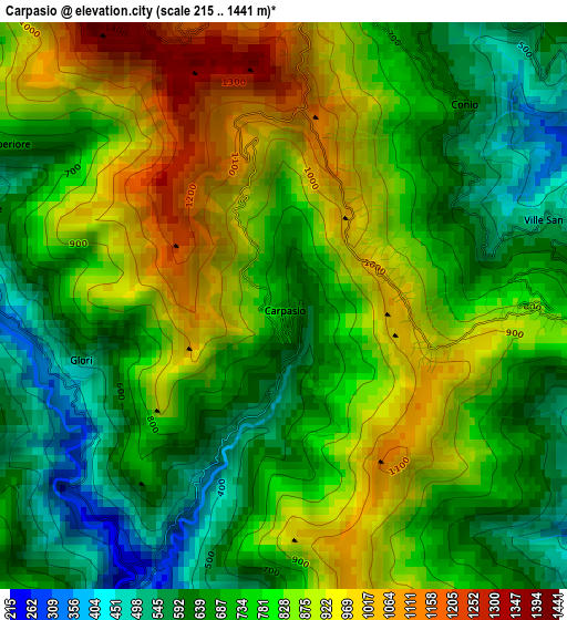 Carpasio elevation map