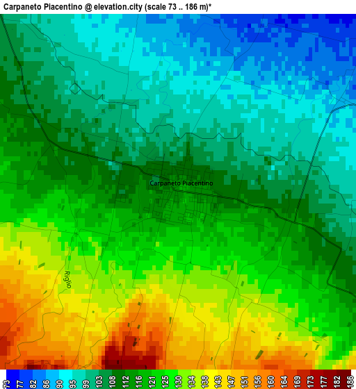 Carpaneto Piacentino elevation map