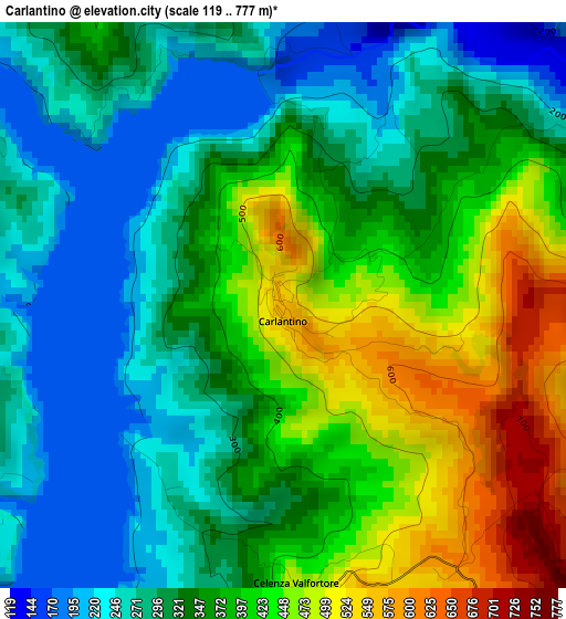 Carlantino elevation map