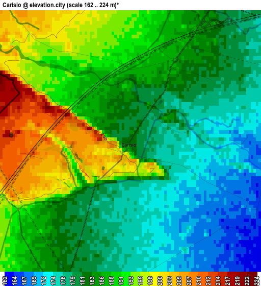 Carisio elevation map