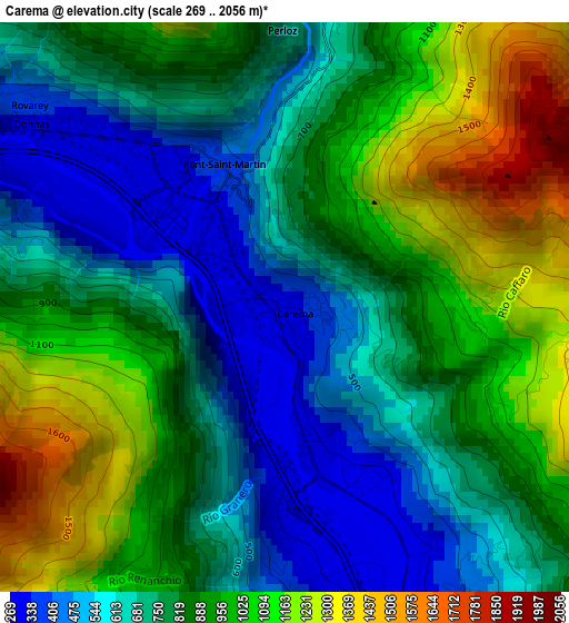 Carema elevation map