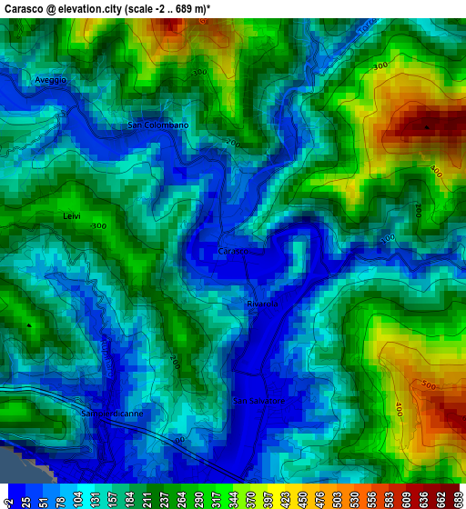 Carasco elevation map