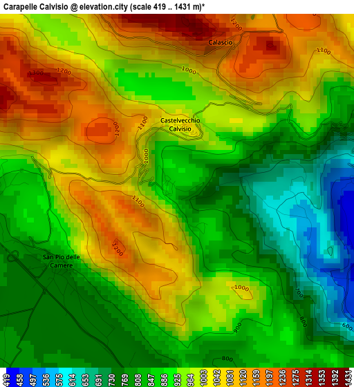 Carapelle Calvisio elevation map