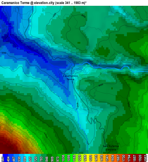 Caramanico Terme elevation map