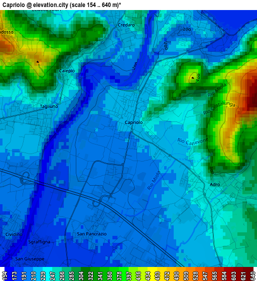 Capriolo elevation map