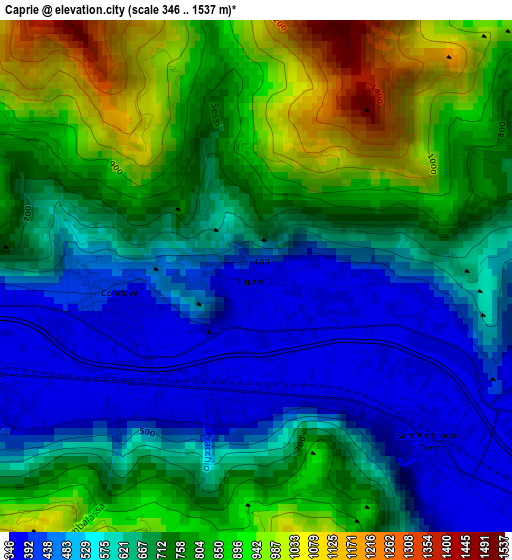 Caprie elevation map