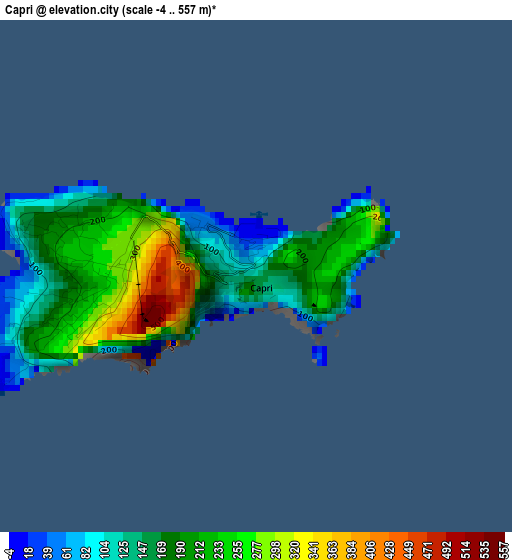 Capri elevation map