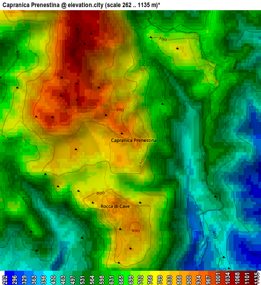 Capranica Prenestina elevation map