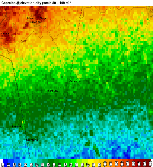 Capralba elevation map