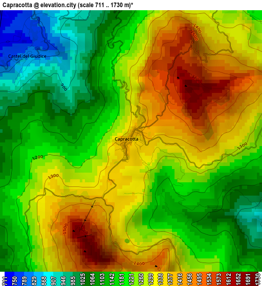 Capracotta elevation map