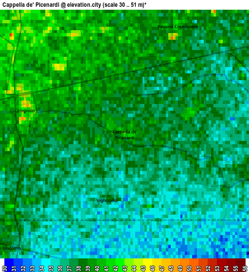 Cappella de' Picenardi elevation map