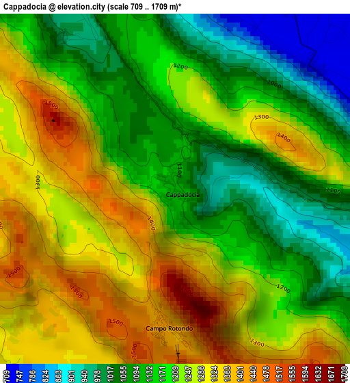 Cappadocia elevation map