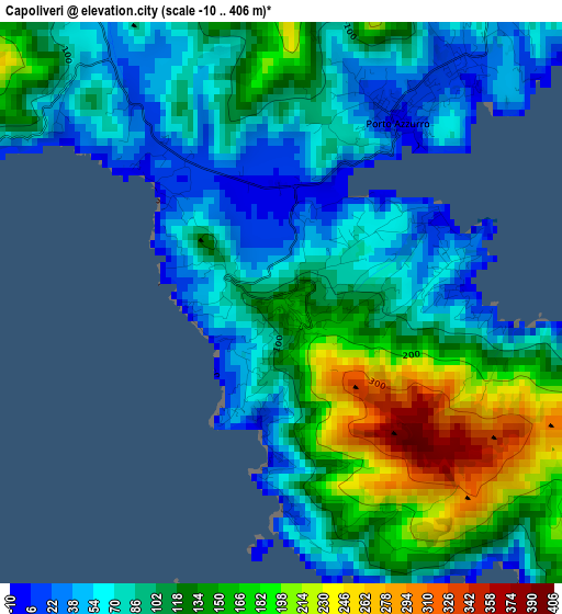 Capoliveri elevation map