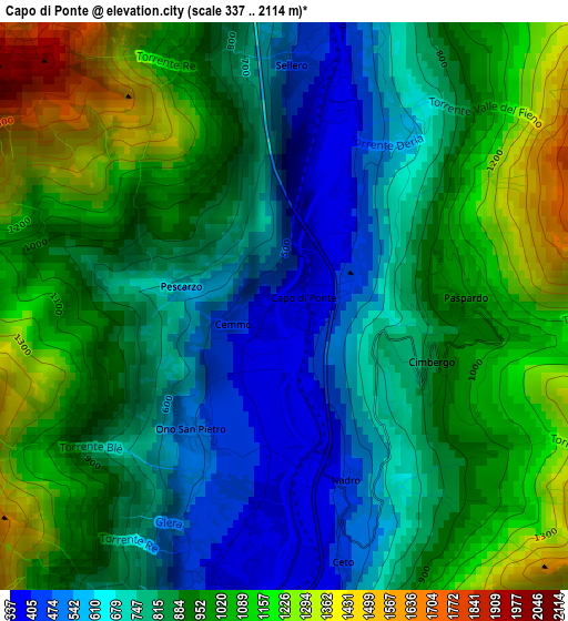 Capo di Ponte elevation map