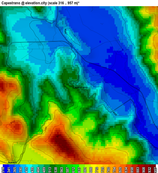 Capestrano elevation map