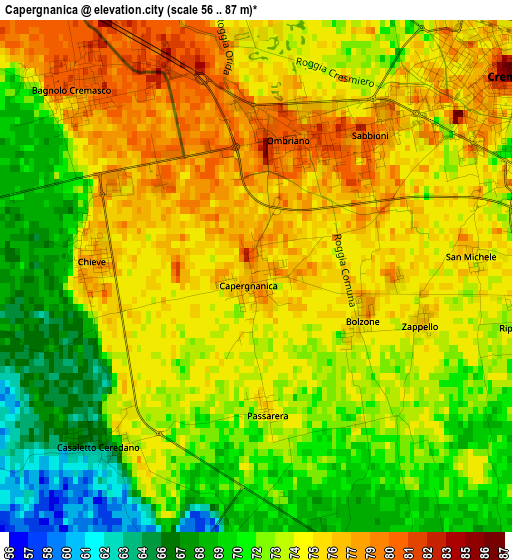 Capergnanica elevation map