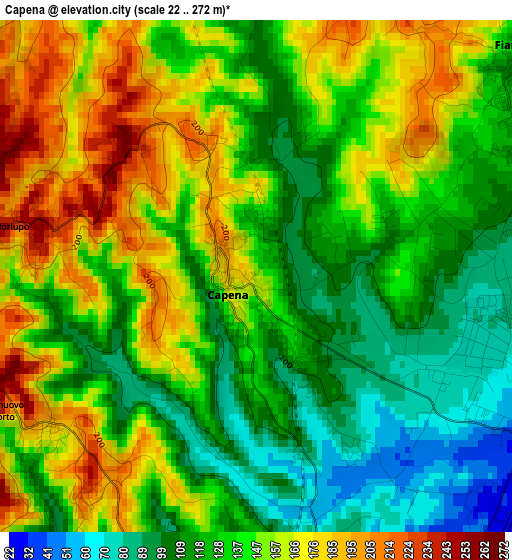 Capena elevation map