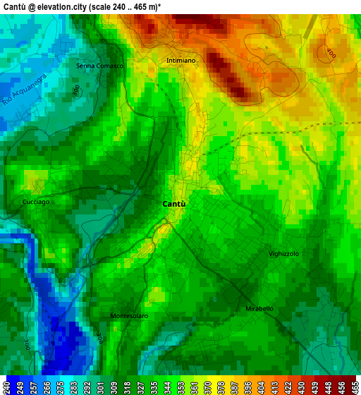 Cantù elevation map