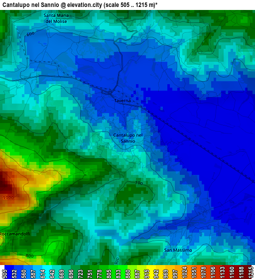 Cantalupo nel Sannio elevation map