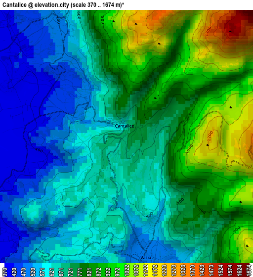 Cantalice elevation map