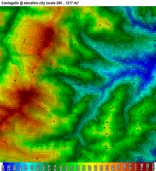 Cantagallo elevation map