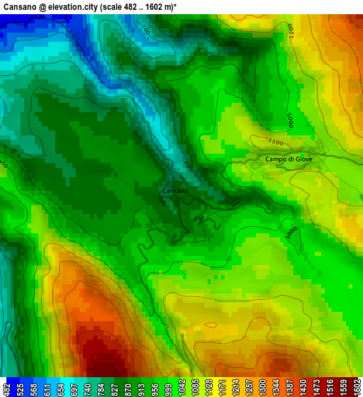 Cansano elevation map