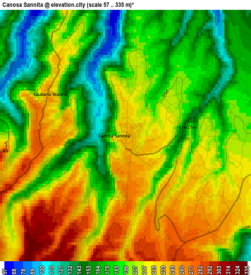 Canosa Sannita elevation map