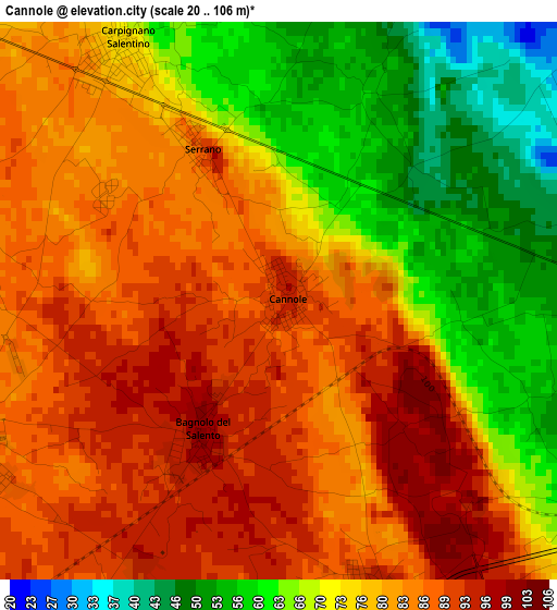 Cannole elevation map