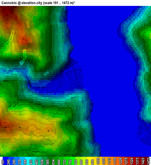 Cannobio elevation map