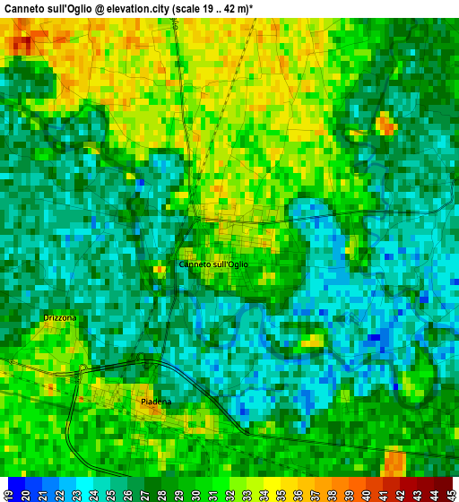 Canneto sull'Oglio elevation map