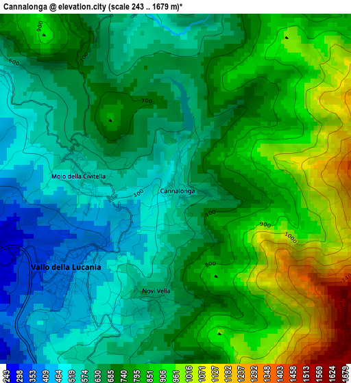 Cannalonga elevation map