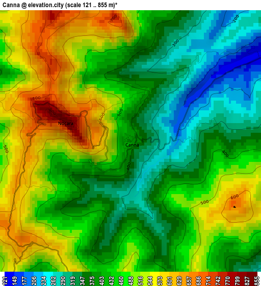 Canna elevation map