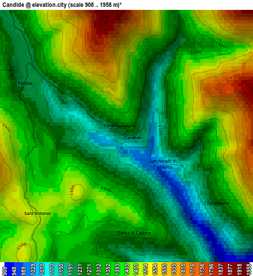 Candide elevation map