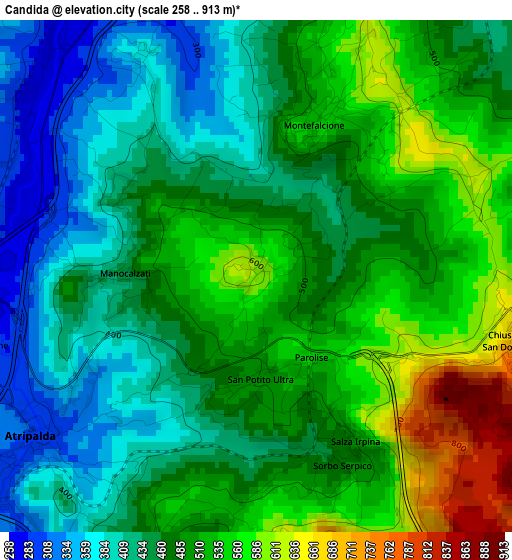 Candida elevation map