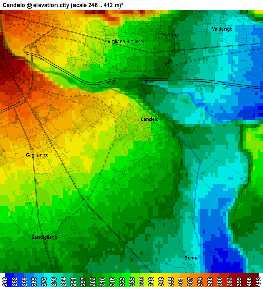 Candelo elevation map