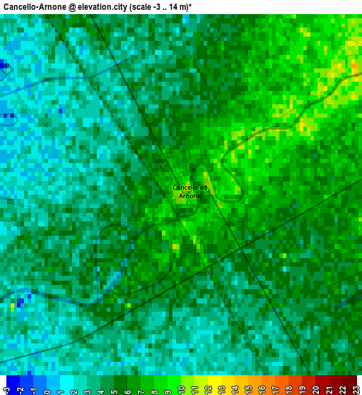 Cancello-Arnone elevation map