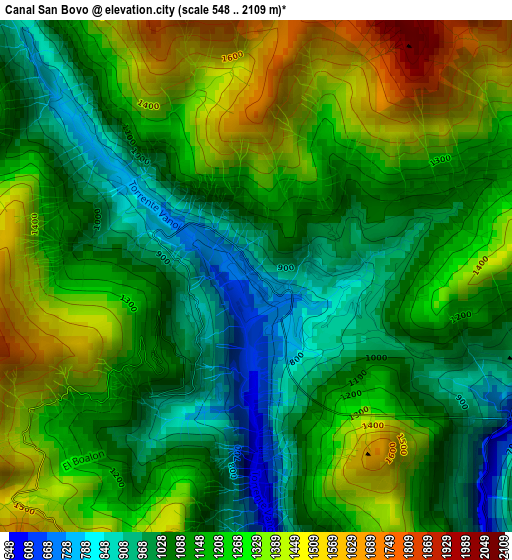 Canal San Bovo elevation map