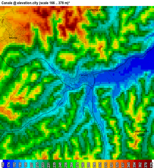 Canale elevation map