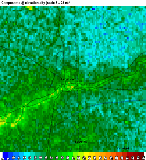 Camposanto elevation map