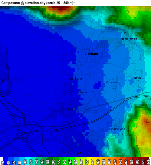 Camposano elevation map
