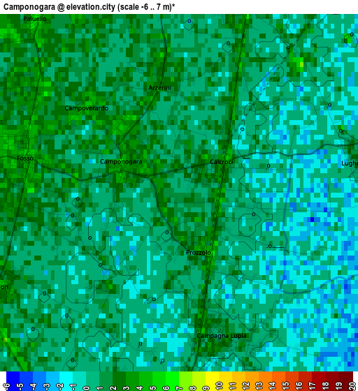 Camponogara elevation map