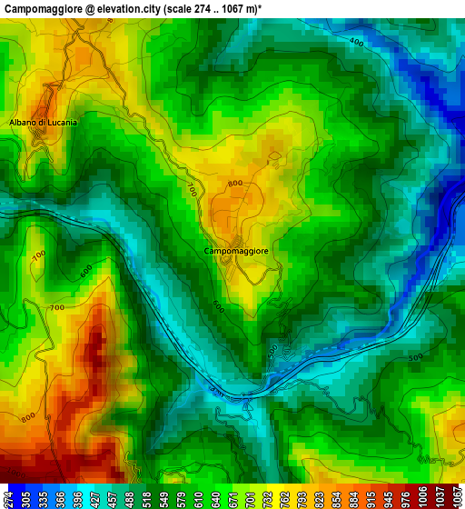 Campomaggiore elevation map