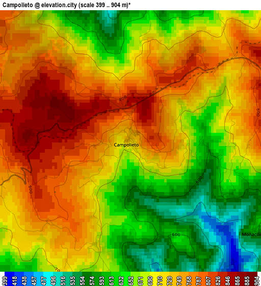 Campolieto elevation map